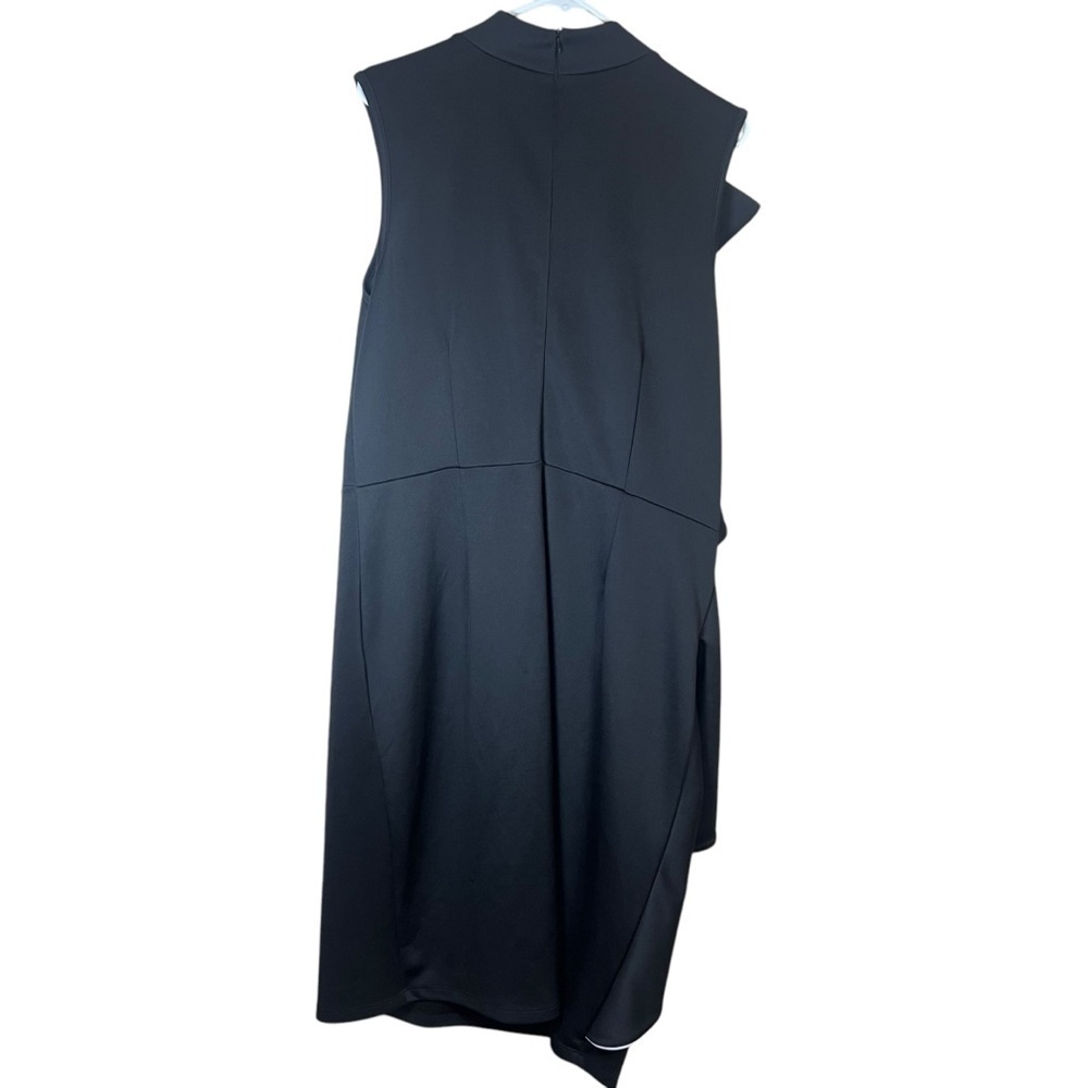 Handmade Vintage Black White Ruffled Cascade Mock Neck Halter Maxi Dress Size XL - Picture 4 of 8